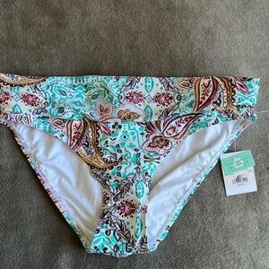 NWT Sunsets Moroccan Market Paisley Print Hipster Swim Bottom (bottoms Only) L